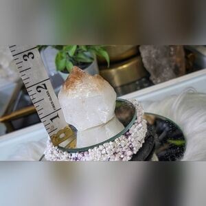 Rainbow Citrine Quartz & Hematite Crystal Point